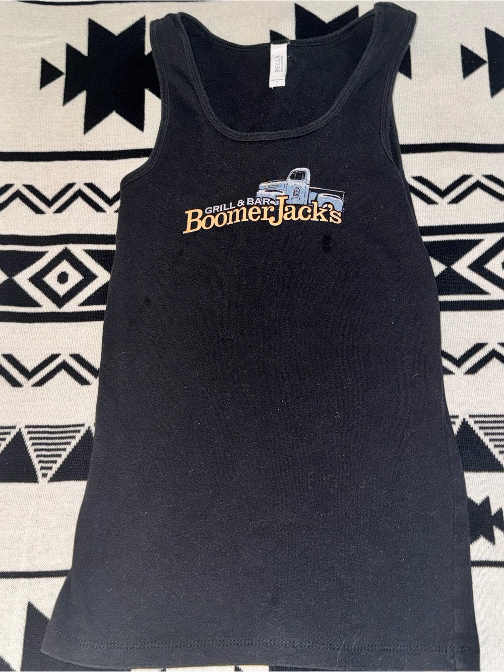BoomerJacks Grill & Bar Black Logo Tank Top